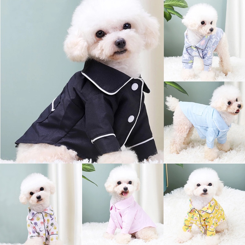 Dog Pajama French Style Pet Clothes for Shih Tzu Male Female Flower ...