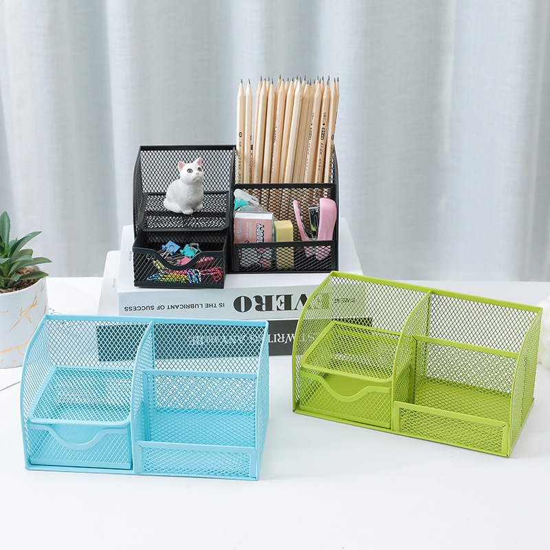 Mesh Desk Organizer Sturdy Metal Steel School Supply Holder with Drawer Desk Organizer Shopee