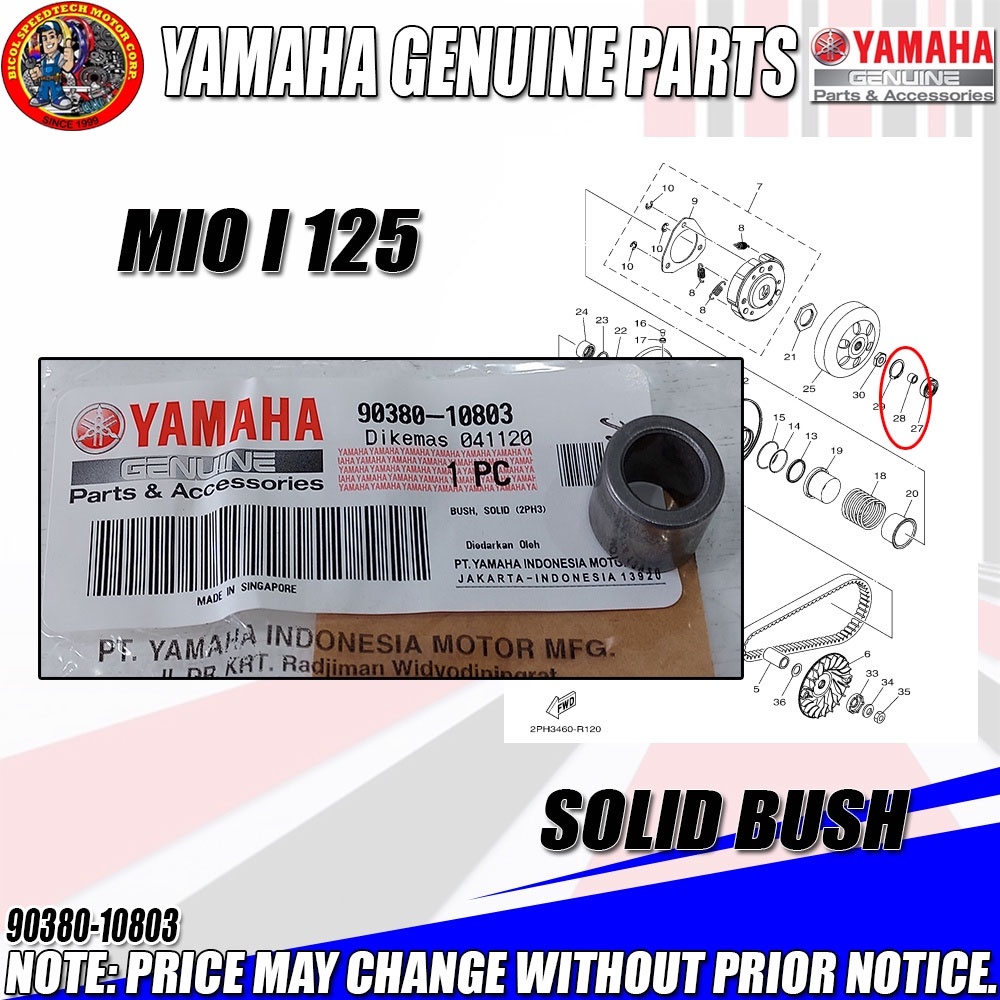 MIO I 125 SOLID BUSH (YGP) (Genuine: 90380-10803) | Shopee Philippines