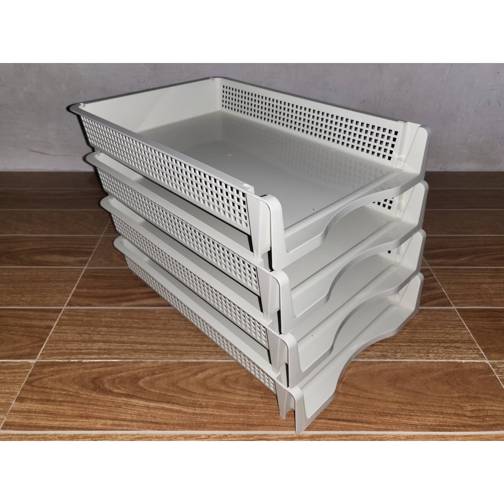 4 Layers white or grey document rack / file holder / papers tray ...