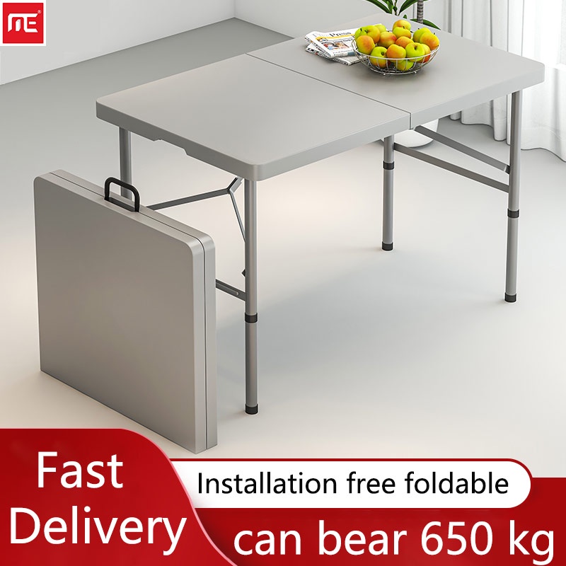 Heavy Duty Folding Table 4 FT/Foldinhalf Table White Steel