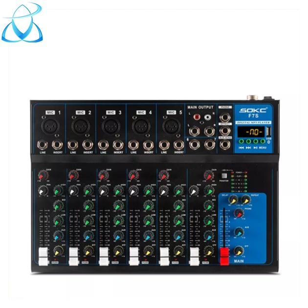 SOKC F4/F7 4/7 channel professional audio mixer Bluetooth Live Studio