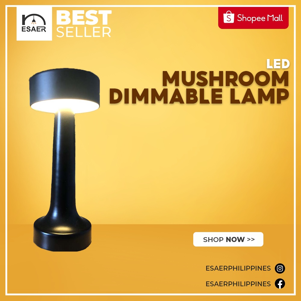 ESAER Dimmable Small Mushroom LED Bar Table Lamp / Dumbbell Design Lamp / Bar Desk Lamp Shopee
