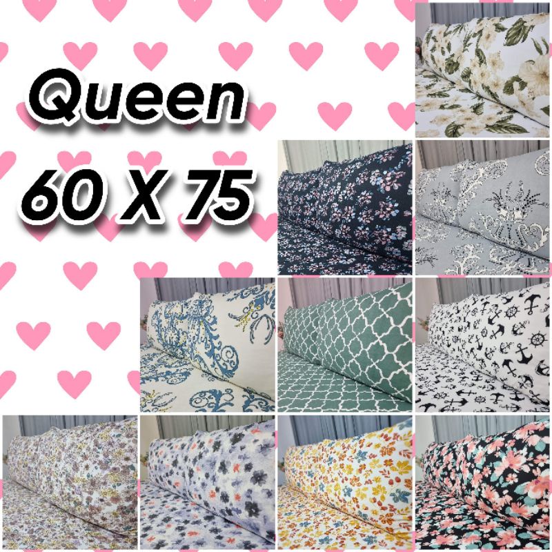 60x75 QUEEN 3in1 Fluffy cotton bedsheet forever no lukot Shopee