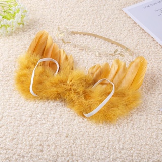SPORTHEALTH 2pcs/Set 0-6M Baby Leaf Hairband Feather Angel Wings Cute Photography Props #9