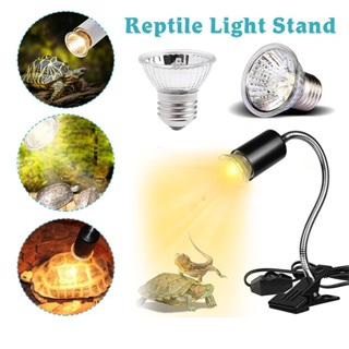 Reptile Heat Lamp UVA UVB Reptile Light with Holder & Switch for Lizard Turtle Snake Amphibian