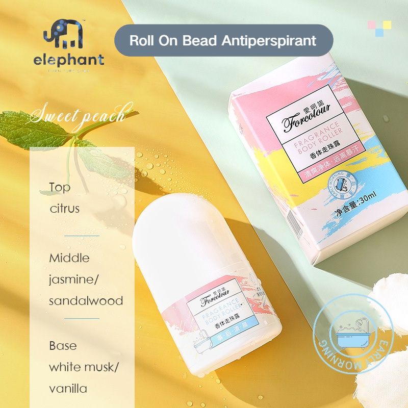 Elephant.Antiperspirant Roll On to Reduce Excessive Sweating 30ml lady sweet body walk bead