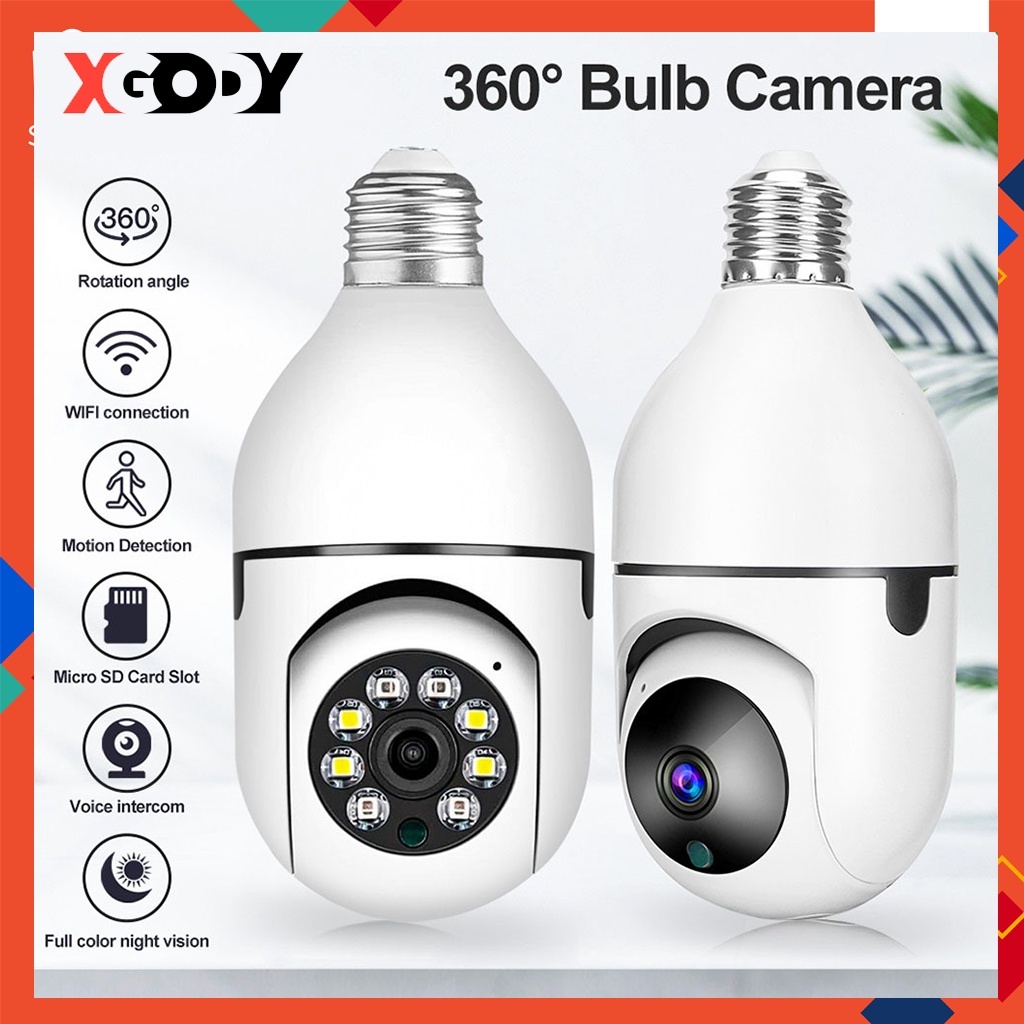 2.4G/5G WIFI Bulb IP Camera 360 Degree Rotation Home Security CCTV