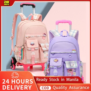 NEW 2/6 Wheels High Quality Girls Trolley Backpack Schoolbag with Wheels Orthopedic Bags for Children Schoolbag Rolling Backpack Bag #1
