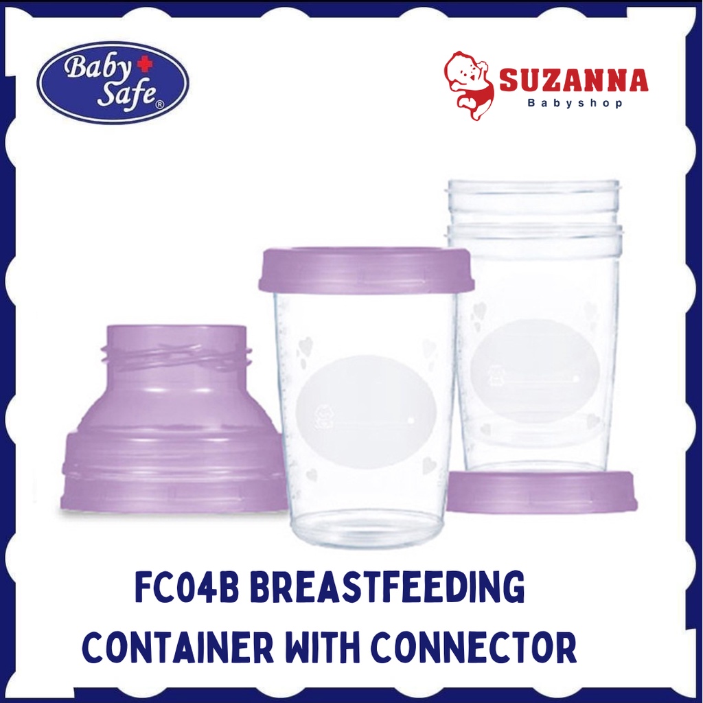 Baby Safe FC04B Breastfeeding Container With Connector Breast Milk