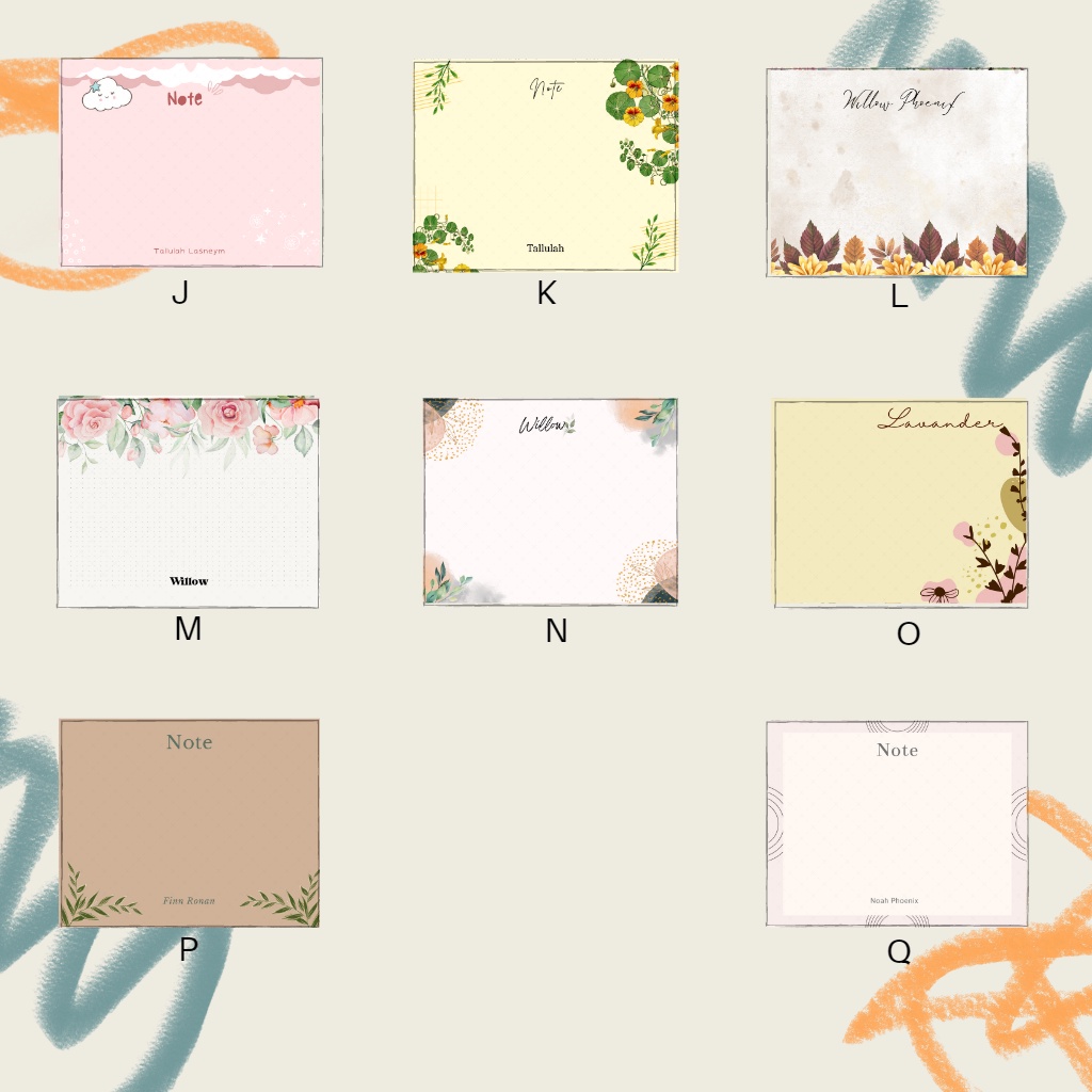 Personalized / Customized NOTEPAD 80 SHEETS (Set 2) Shopee Philippines