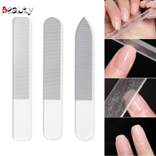 ✓☾1Pc Black Technology Glossy Glass Nail File Strip Double-Sided Transparent Polished Square Round T