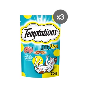 ▫♣TEMPTATIONS Mix Ups Cat Treat, 75g (3-Pack). Treats for Cats in Tuna, Salmon and Shrimp Flavors