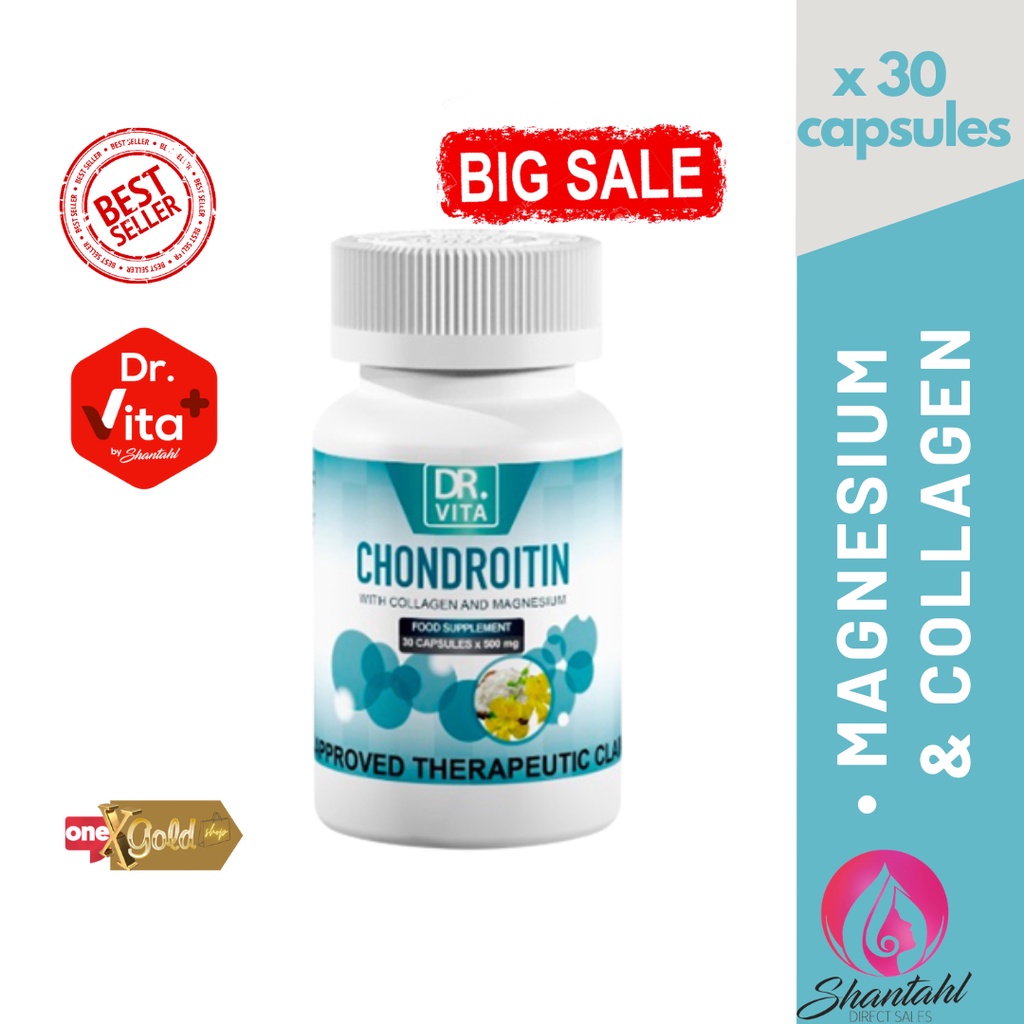Authentic Dr. Vita Chondroitin With Collagen and Magnesium 500mg (30 Capsules) Shopee Philippines