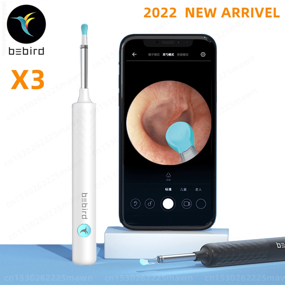 2022 New Bebird X3 Smart Visual Ear Sticks Otoscope 300W Endoscope Wax ...