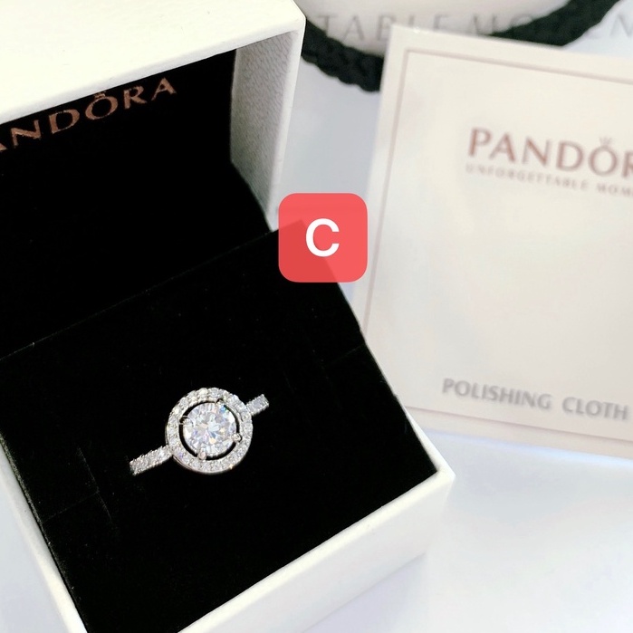 Pandora Ring With Box/Cloth/Paperbag Promise Ring 925 Silver Engagement Ring Adjustable Diamond Ring