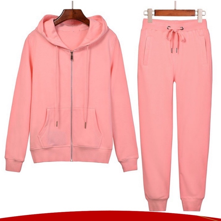 Pink Elegance Unisex Hoodie Jacket / Jogger Terno | Shopee Philippines