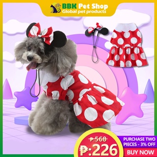 Pet cat dog polka dot skirt  pet christmas costume  bow puppy dress  Lovely clothes for Shih Tzu  dog clothes female