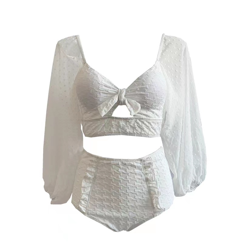 Korean Swimsuit High waist twopiece lace swimsuit for women Shopee