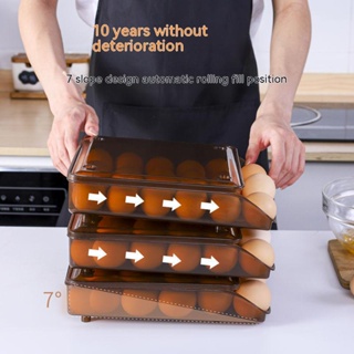 Automatic rolling drawer egg storage box multi-functional refrigerator egg storage container