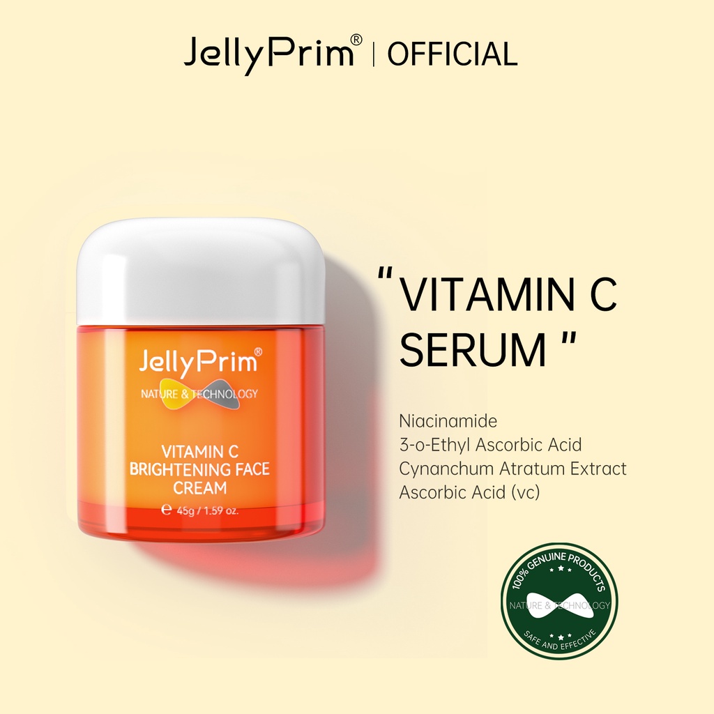 JellyPrim Vitamin C Whitening Face Cream Skin Care Moisturizer Anti