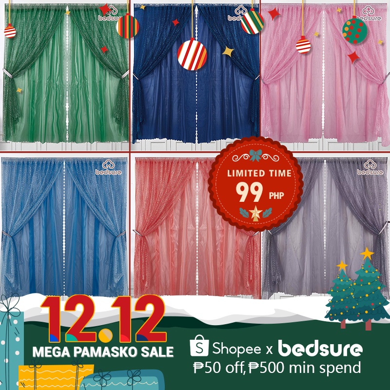 Bedsure Double Layer Lace Satin Curtains Double Wrap Windows Curtain