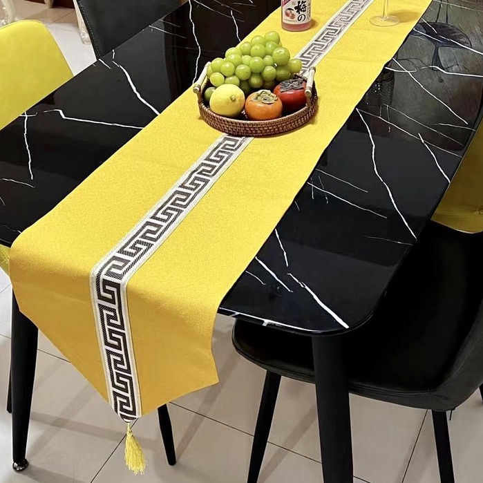 Table Runner 4,6,8 seater New Chinese Style Cotton and Linen Hotel