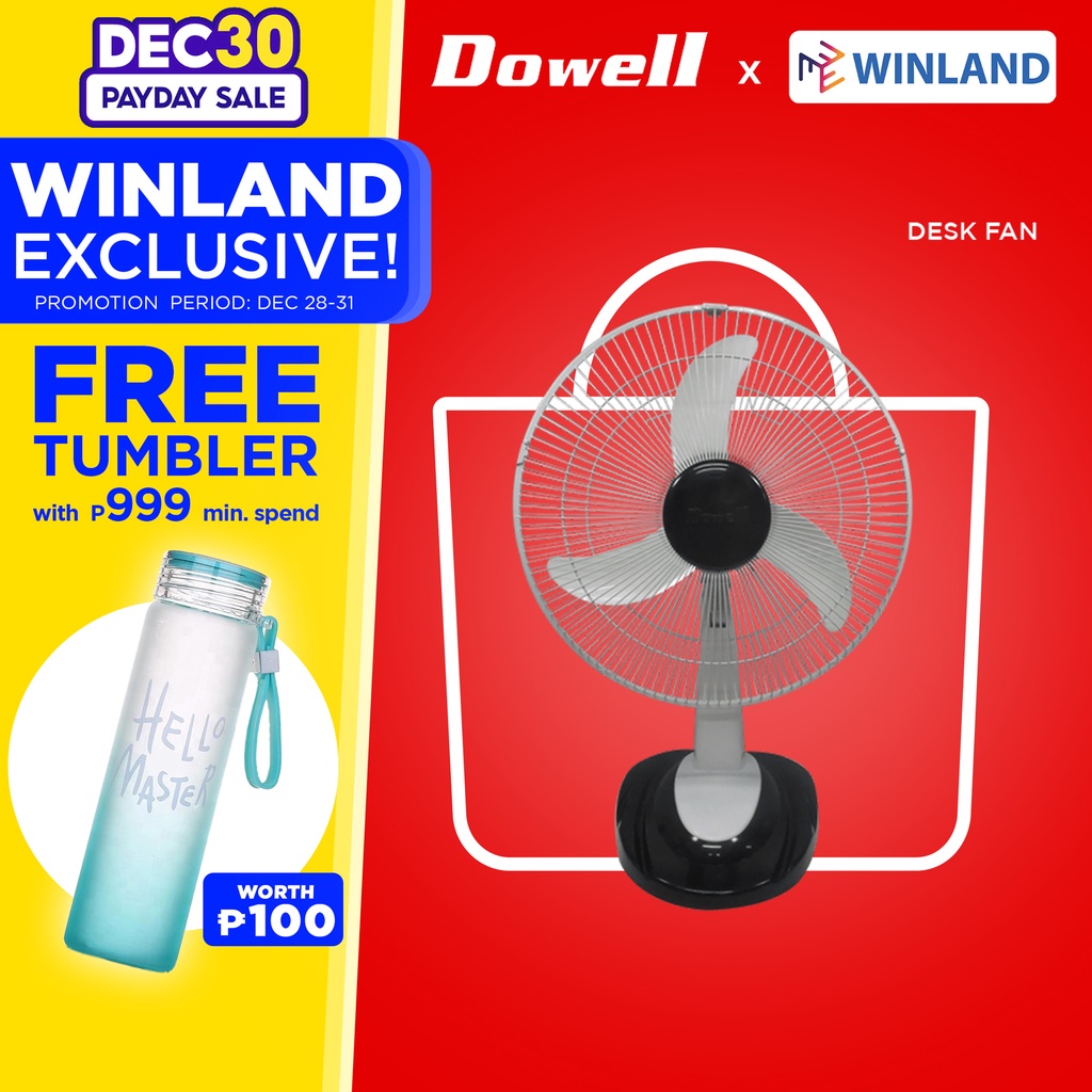 DOWELL by Winland 16 Inch Desk Fan Ground Electric Fan TF3825(WHITE