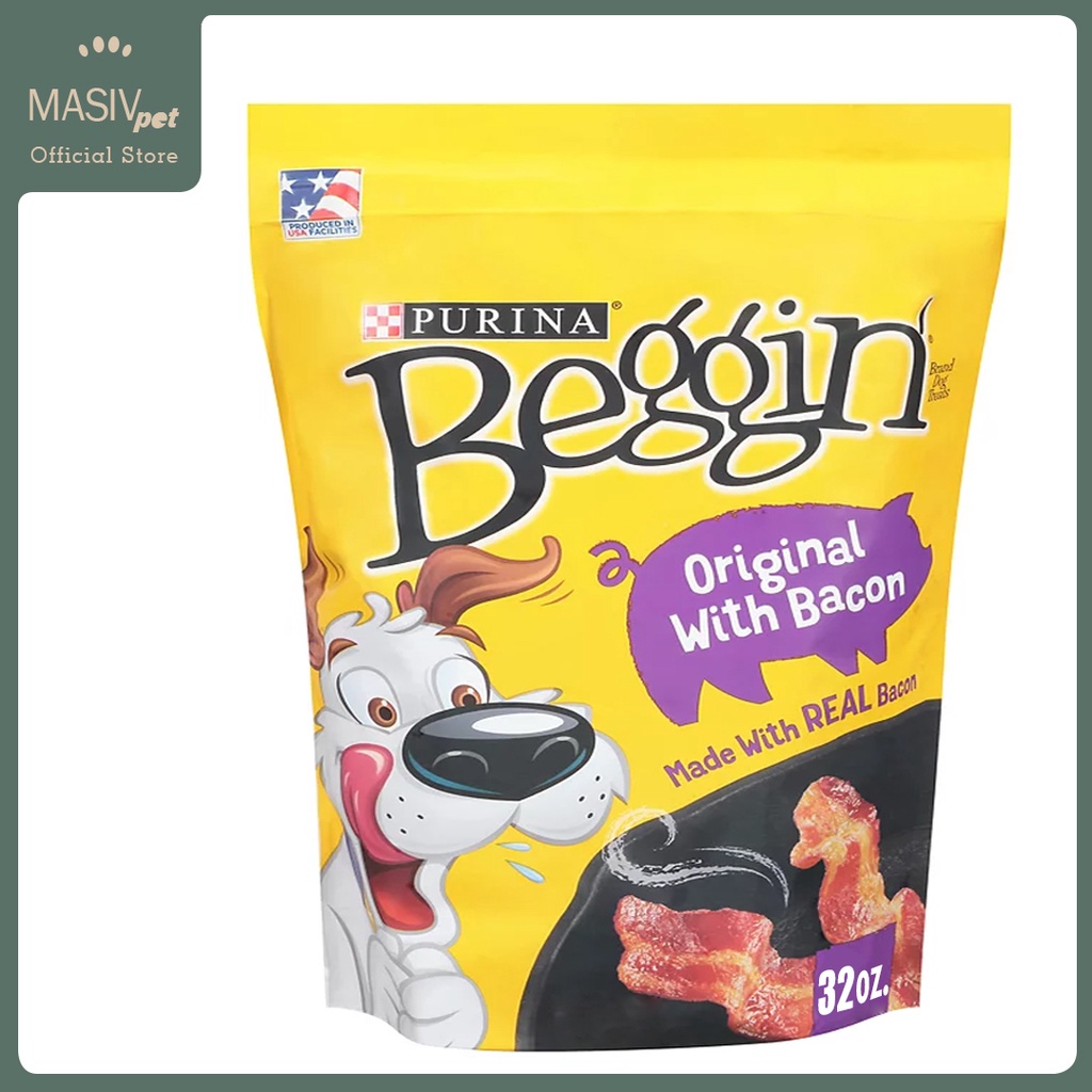 Purina Beggin Dog Chew Strips Original with Bacon 2 lbs big bag