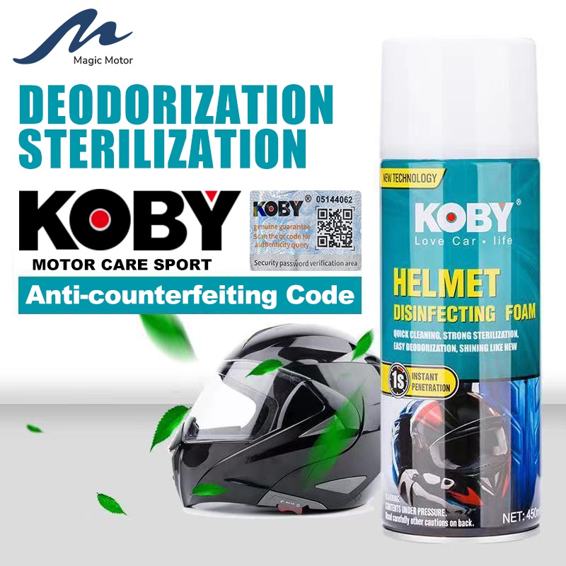 Original KOBY Helmet Disinfecting Foam Spray 450ml Motorcycle parts