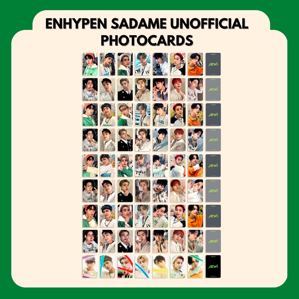 ENHYPEN SADAME UNOFFICIAL PHOTOCARDS (OT7/MEMBER SET) Shopee Philippines