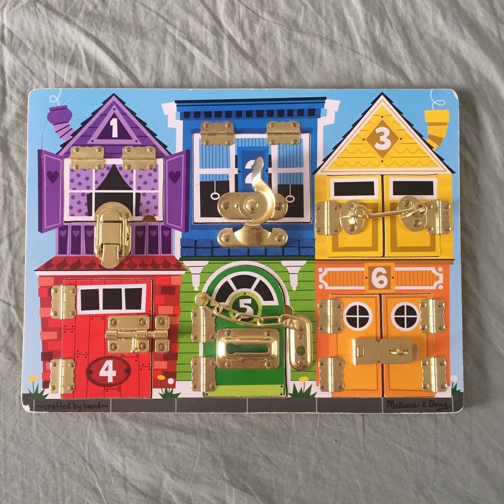 Melissa & Doug Wooden Latches Board Sensory Activity Toy For Kids