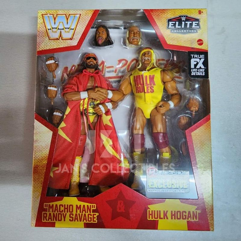 Mattel WWE Ringside Exclusive Elite 2 Pack Mega Powers Hulk Hogan Macho ...