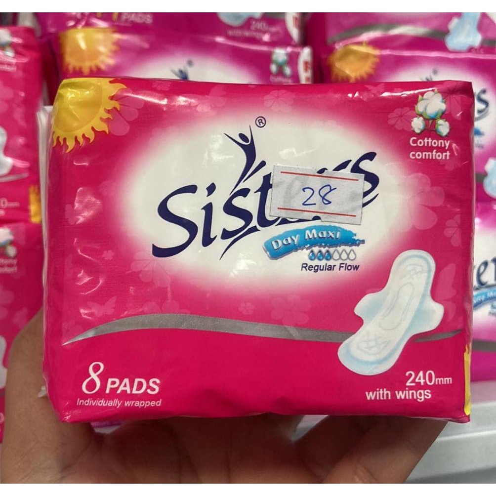 Sisters Sanitary Pads 240mm With Wings 8 Pads Shopee Philippines