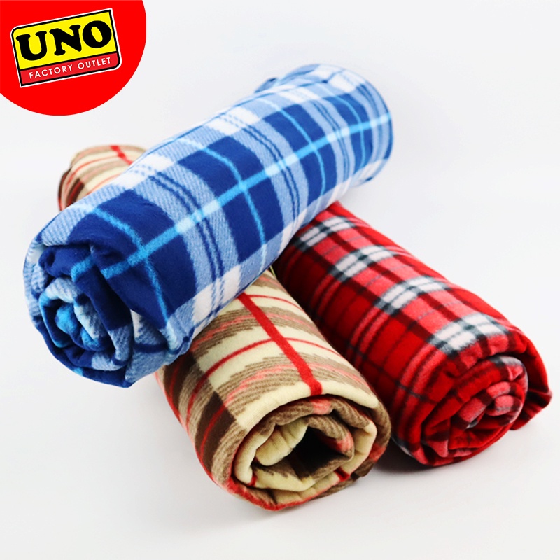 UNO PLAID DOUBLE CASHMERE BLANKET 150X500CM (ASSORTED COLORS) Shopee