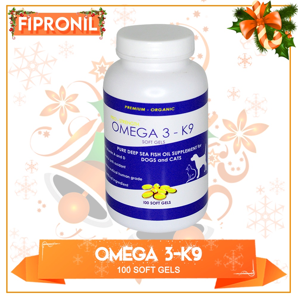 FIPROProStrength Omega 3K9 Fish Oil 100 Soft Gels Dogs and Cats