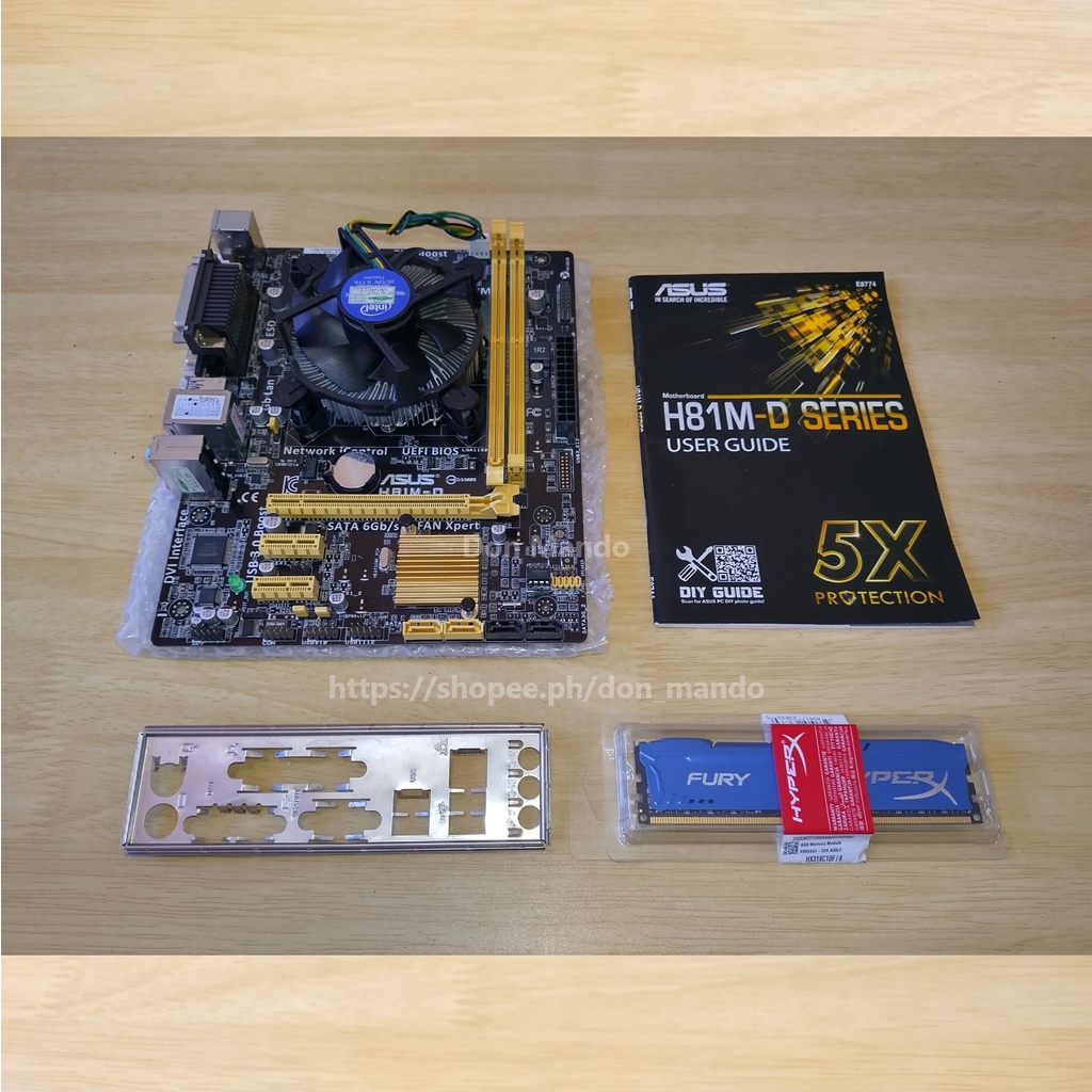 Asus H81MD motherboard with Intel core i3 4170 processor and HyperX