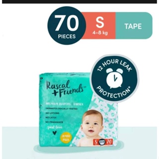Rascals+Friends Small Tape Diaper (4-8 kgs)70pcs x1