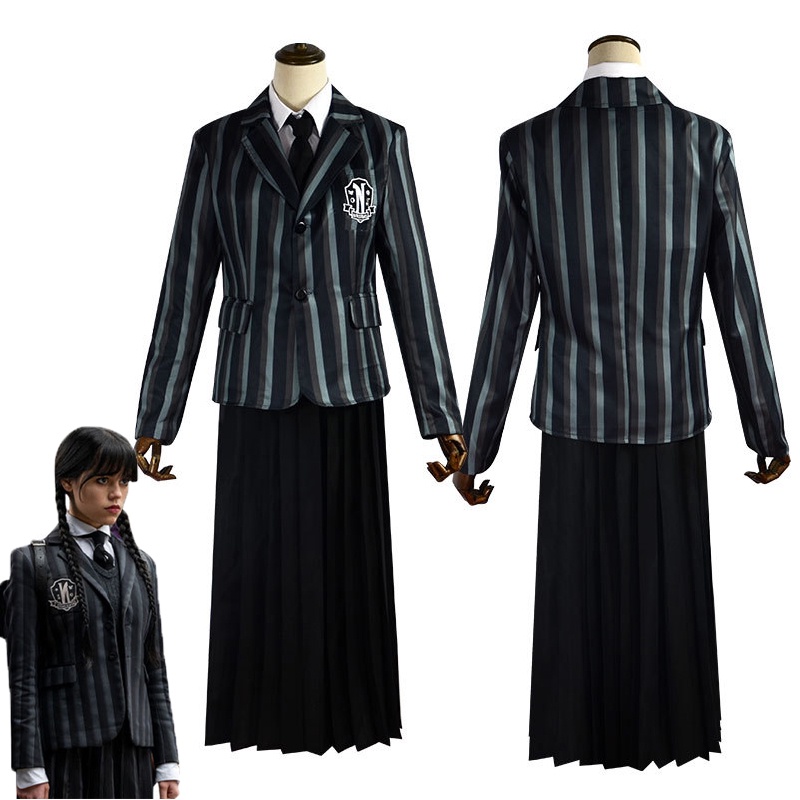 Wednesday Addams Cosplay Family Costume Nevermore Academy School ...