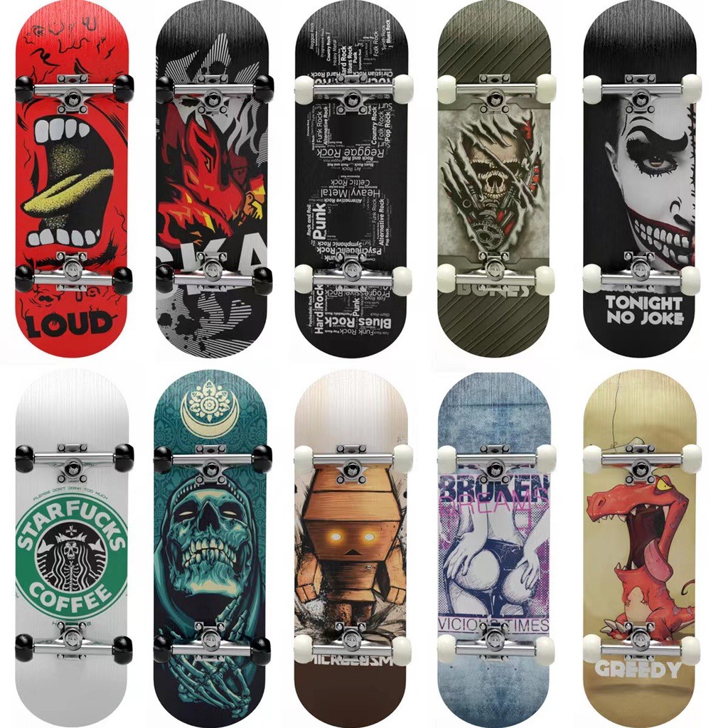 Adults Teenager Kids Funny Art Patterns Finger Skateboards Novelty