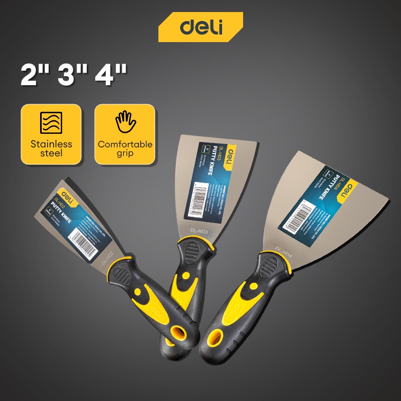 Deli Putty Trowel Soft Grip Stainless Scraper Putty Knife Trowel EDL