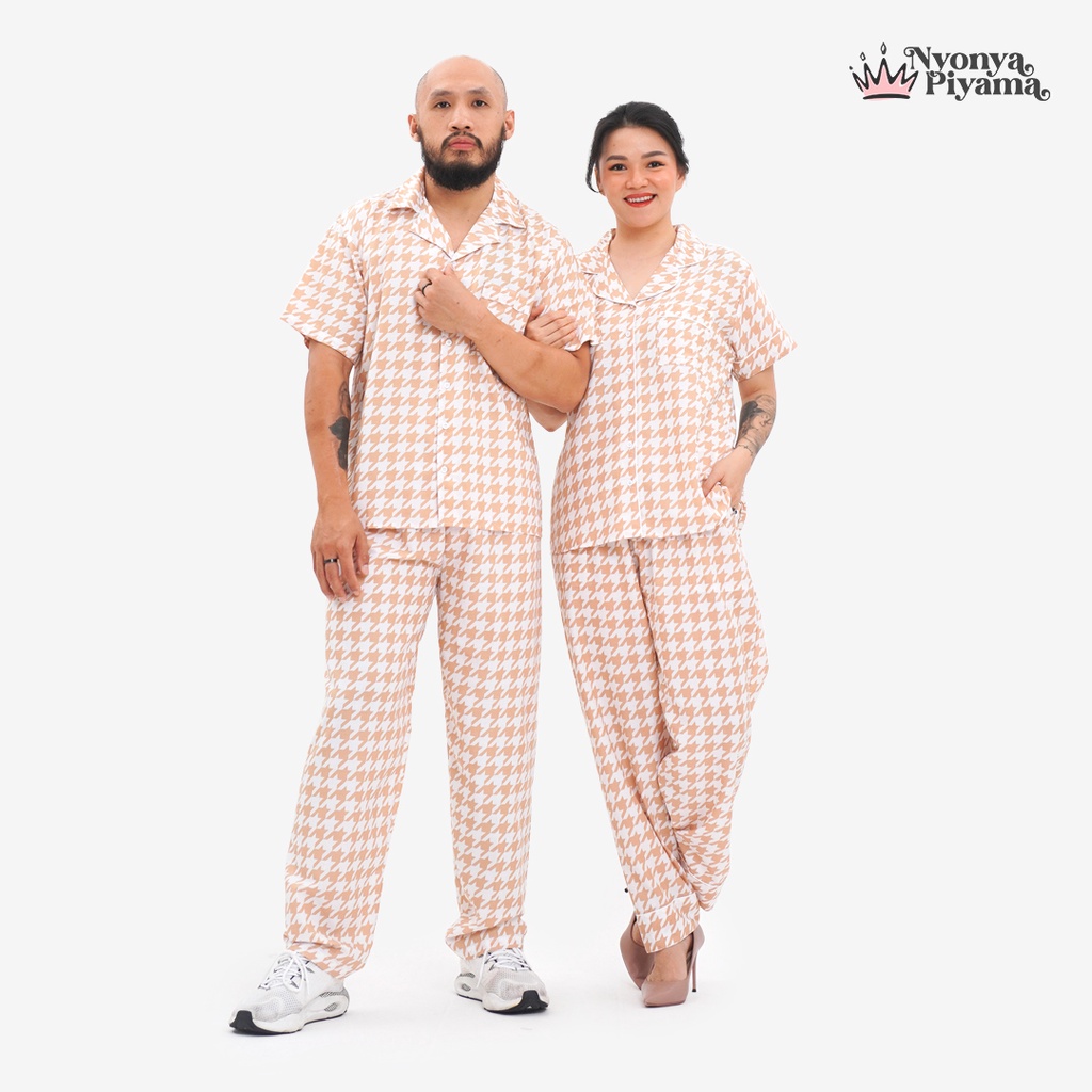 Katun Mrs Pajama Cotton Pajama Couple Pajama Set Carmen Latte