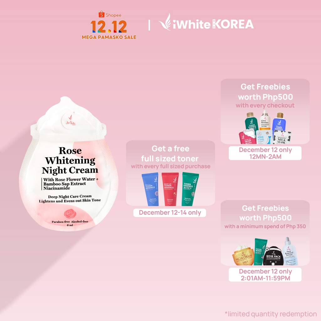 iWhite Korea Rose Whitening Night Cream 6ml Shopee Philippines