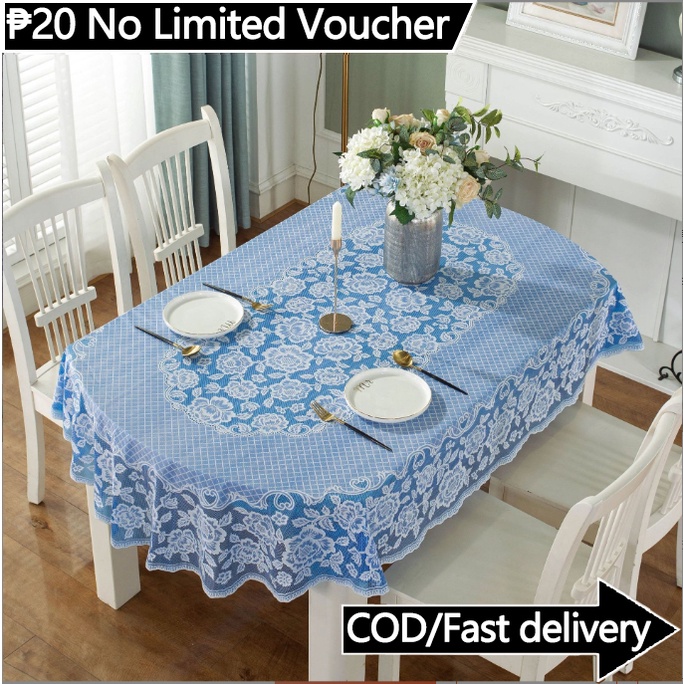 4/6/8/10 Seaters Oval Table Cloth Fold Tea Table Dinning Table Cover