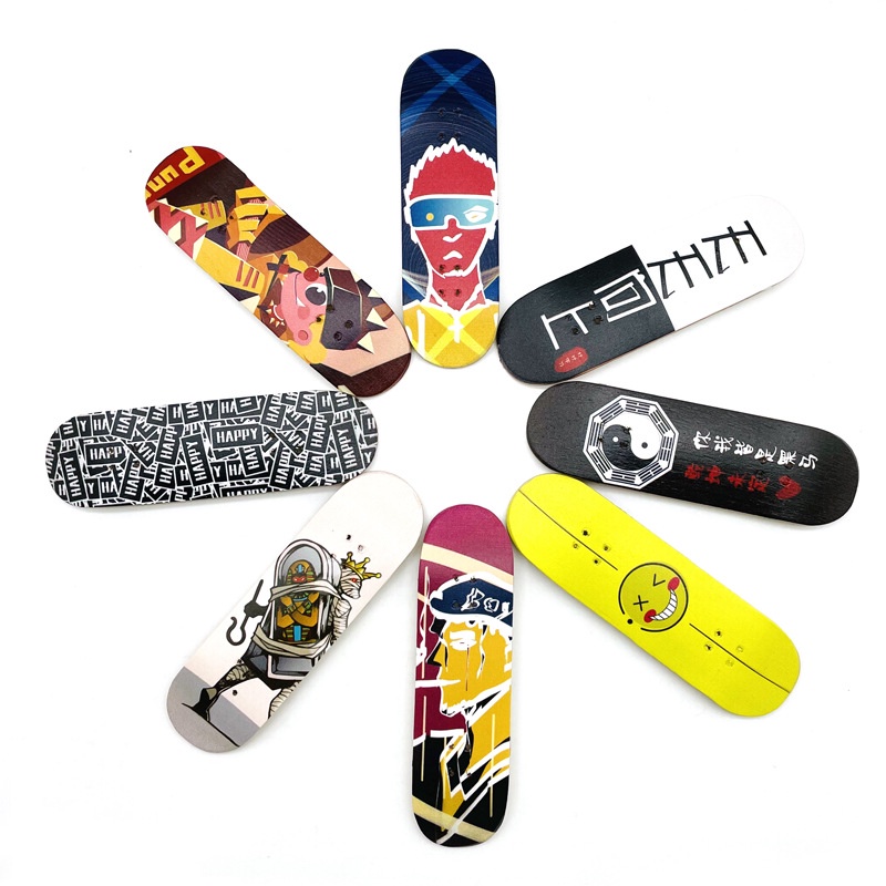 New Fingerboard Set Wooden Complete Finger Skate Board with Alloy