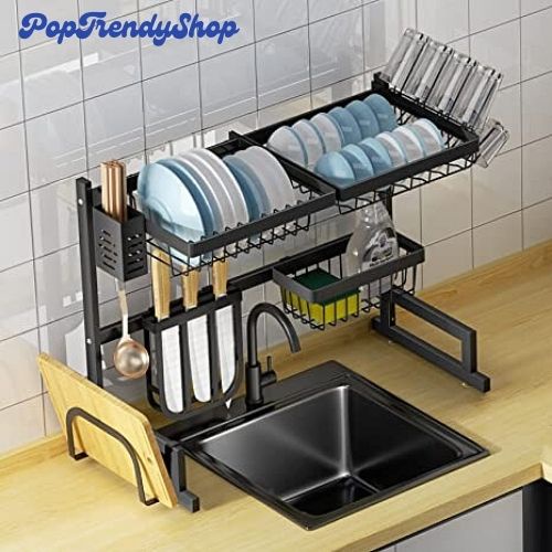 Kitchen Organizer Storage Countertop Plate Drying Rack Space Saver Over