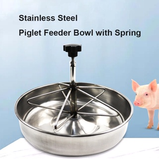 Piglet feeder bowl Stainless Steel Pig Food Tray Feeding Trough for Household Farm Piglet Sow Cattle