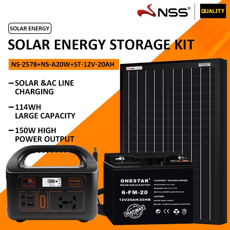 Nss Solar Generator With Battery Power Station 150w Power Station