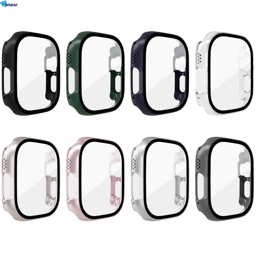 Pc+tempered Glass Protective Case For Apple Watch Apple Watch Ultra