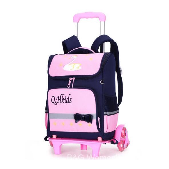 School Kids Rolling Backpack for Girls Trolley bag Wheeled Backpacks